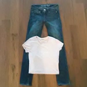 American eagle jeans and hollister top